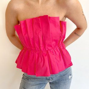 NWT DO + BE Wells Pleated Top in Pink